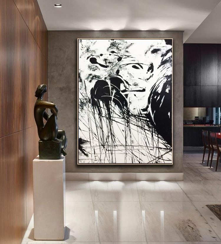 black and white painting