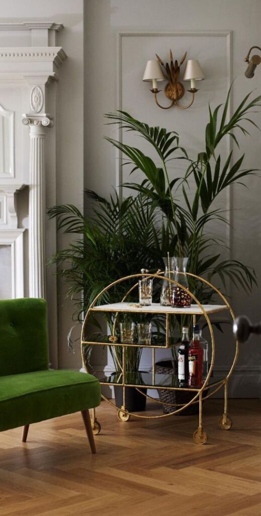 marble serving cart